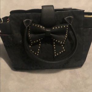 Betsey Johnson black leopard purse